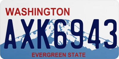 WA license plate AXK6943