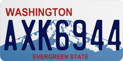 WA license plate AXK6944