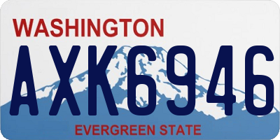 WA license plate AXK6946