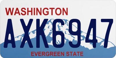 WA license plate AXK6947