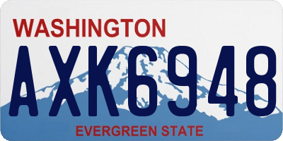 WA license plate AXK6948