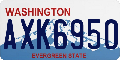 WA license plate AXK6950