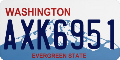 WA license plate AXK6951