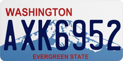 WA license plate AXK6952