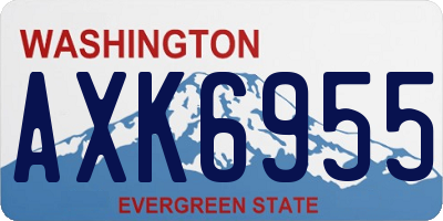 WA license plate AXK6955