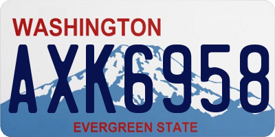 WA license plate AXK6958