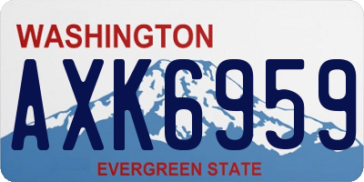 WA license plate AXK6959