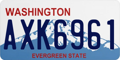 WA license plate AXK6961