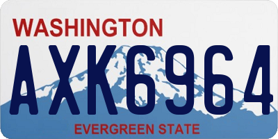 WA license plate AXK6964