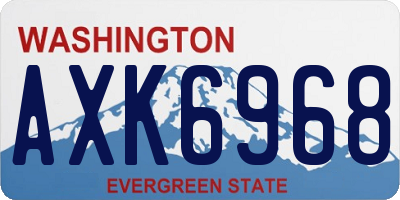 WA license plate AXK6968