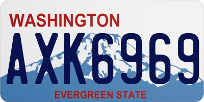 WA license plate AXK6969
