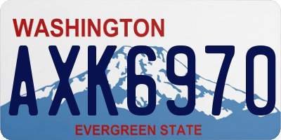 WA license plate AXK6970