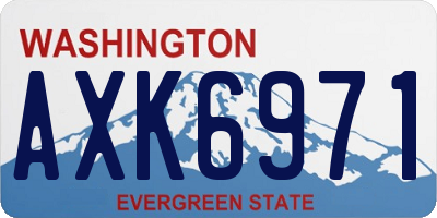 WA license plate AXK6971