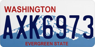 WA license plate AXK6973
