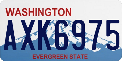 WA license plate AXK6975