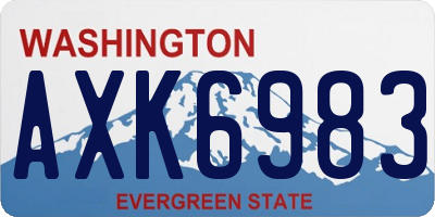 WA license plate AXK6983