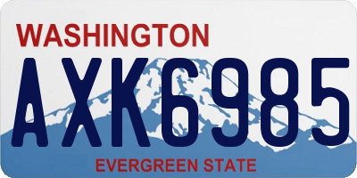 WA license plate AXK6985