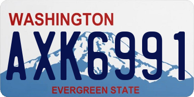 WA license plate AXK6991