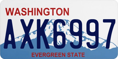 WA license plate AXK6997