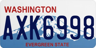 WA license plate AXK6998