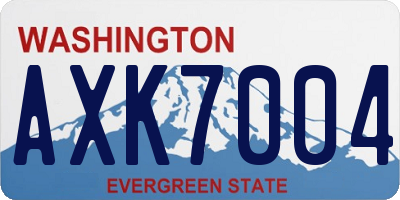 WA license plate AXK7004