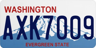 WA license plate AXK7009