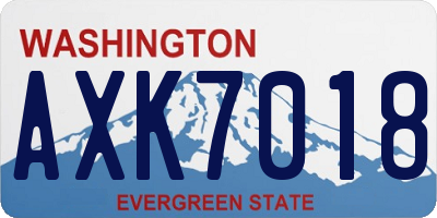 WA license plate AXK7018