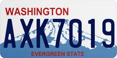 WA license plate AXK7019