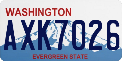 WA license plate AXK7026