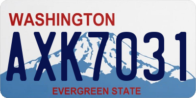 WA license plate AXK7031