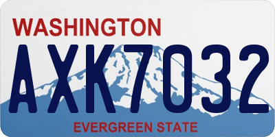 WA license plate AXK7032