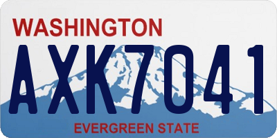 WA license plate AXK7041