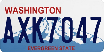 WA license plate AXK7047
