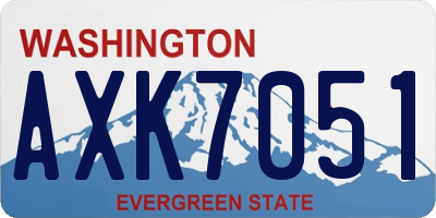 WA license plate AXK7051