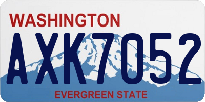WA license plate AXK7052