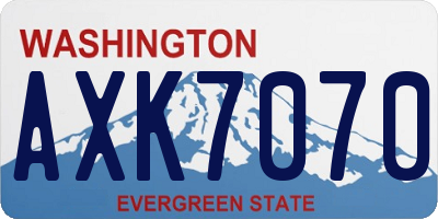 WA license plate AXK7070
