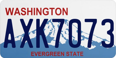 WA license plate AXK7073