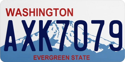 WA license plate AXK7079