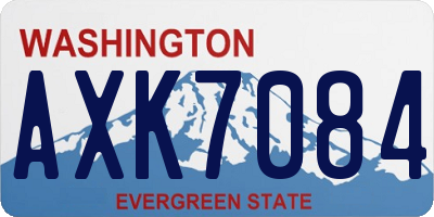 WA license plate AXK7084