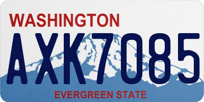 WA license plate AXK7085