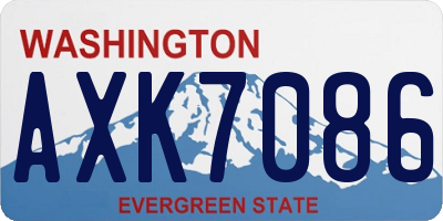 WA license plate AXK7086