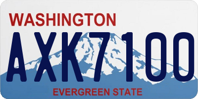 WA license plate AXK7100