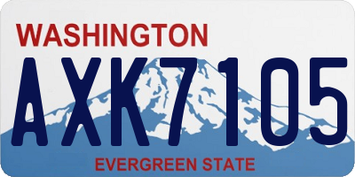WA license plate AXK7105