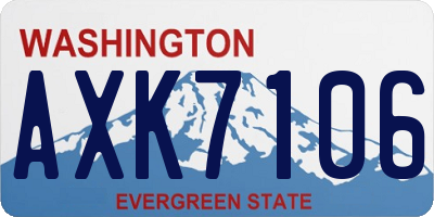 WA license plate AXK7106
