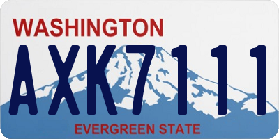 WA license plate AXK7111