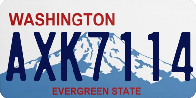 WA license plate AXK7114