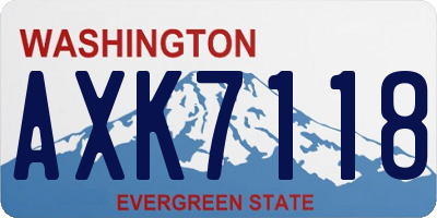WA license plate AXK7118
