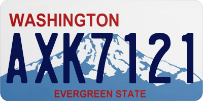 WA license plate AXK7121