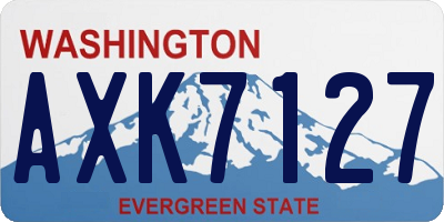 WA license plate AXK7127