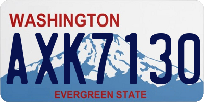 WA license plate AXK7130